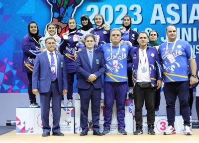 تیم وزنه برداری دختران ایران سوم آسیا شد